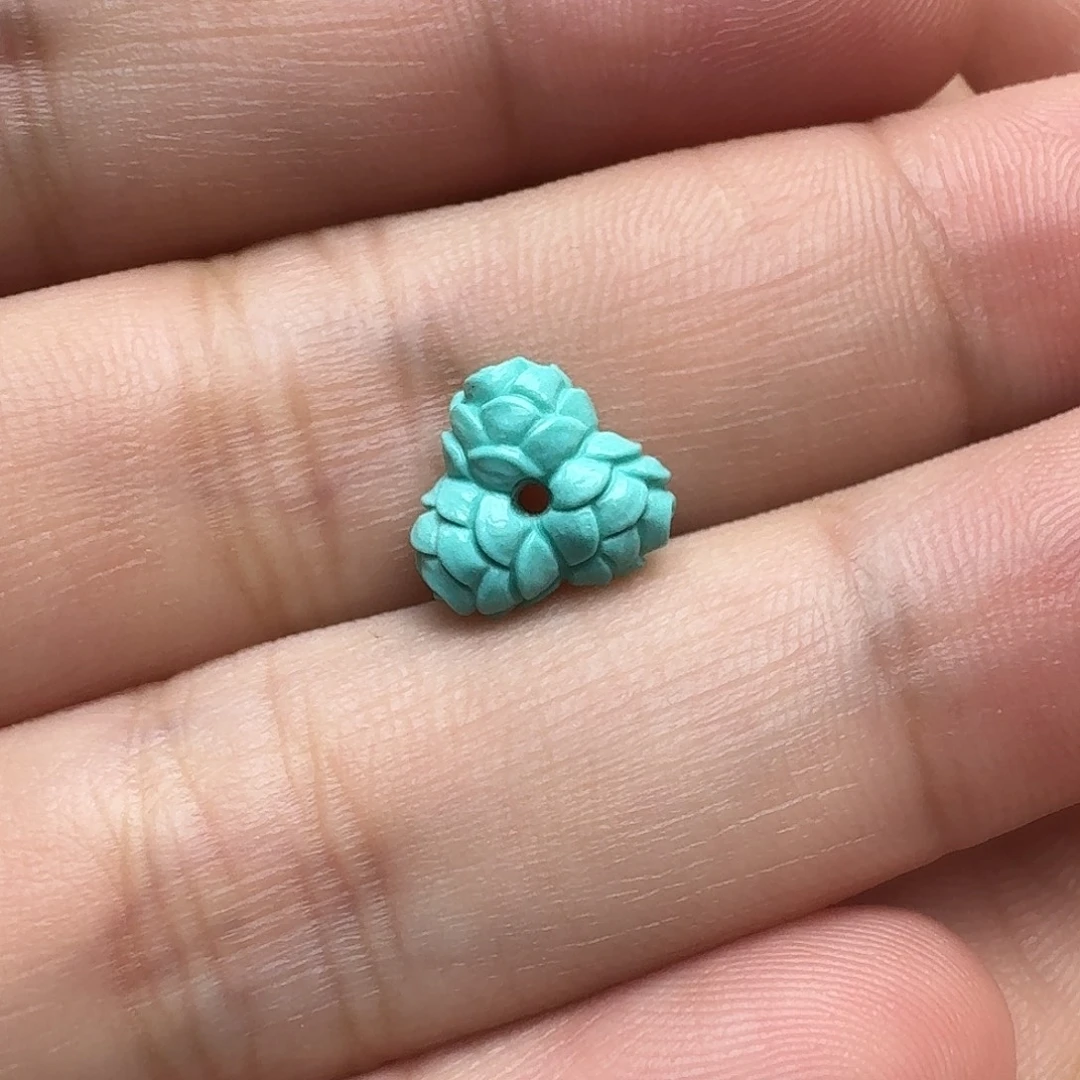 绿松石未镶嵌玫瑰花扣