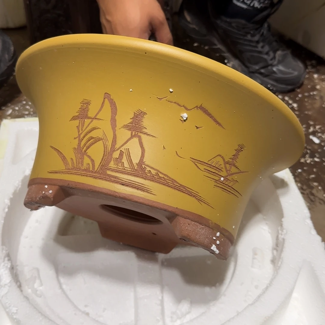 紫砂花盆口径33.14口径