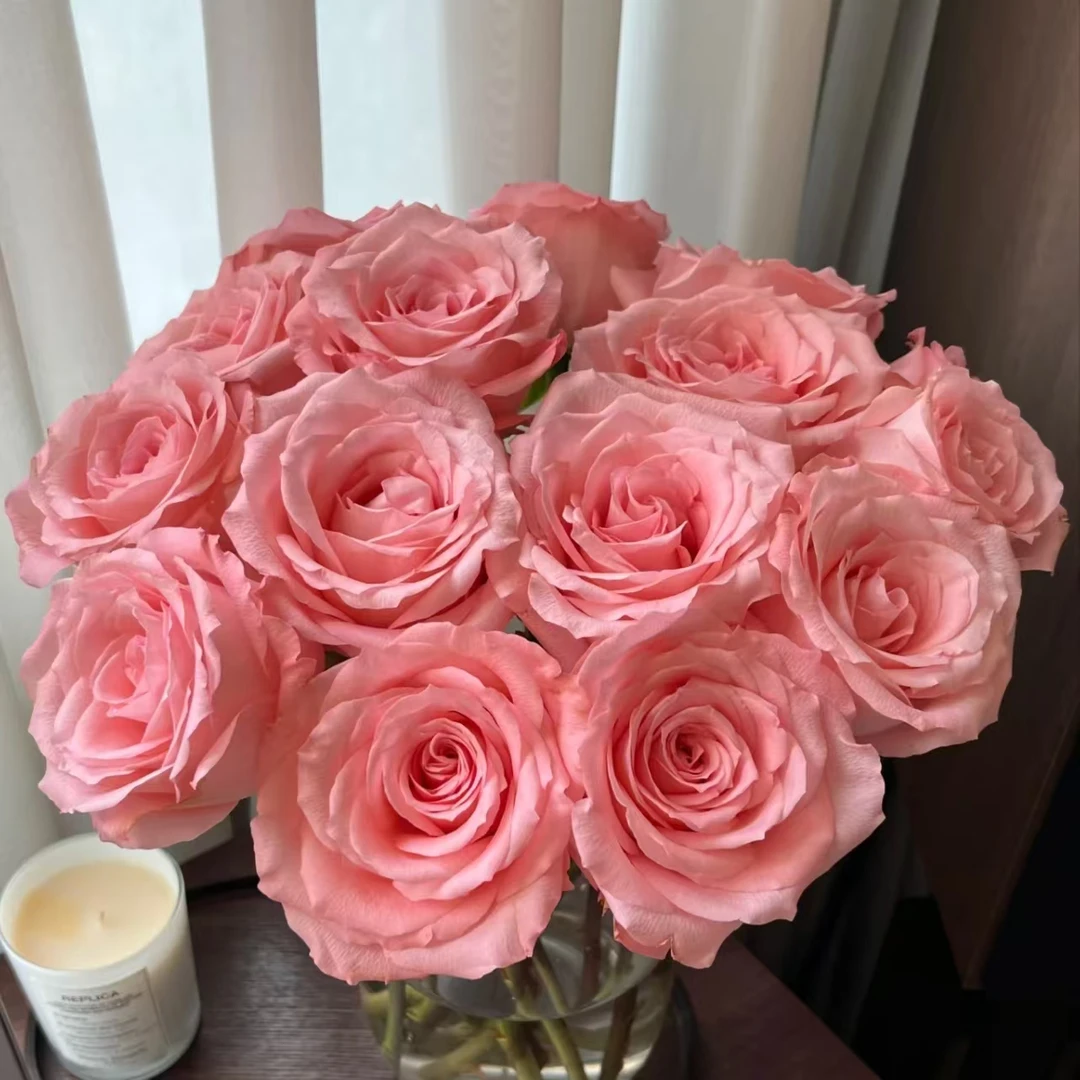 【A3套餐：粉玫瑰+香水百合+非洲菊+向日葵+配草】