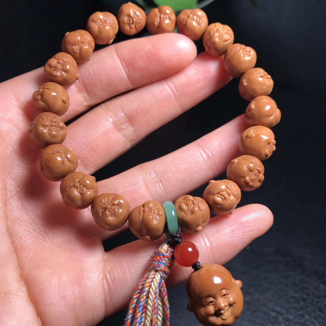 猴头核桃雕小籽淘气笑佛手串尺寸1.15*1.0cm文玩百态喜怒哀乐男女