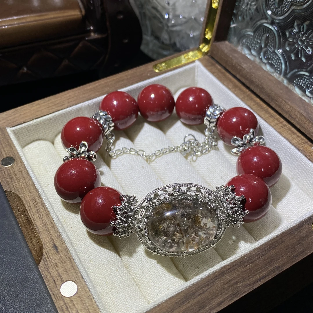 含辰砂工艺品朱砂手链搭配四季幽灵设计款-多样性发其一16mm-C59