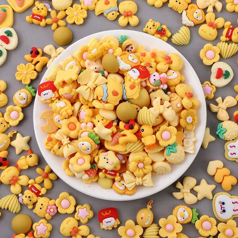 6.22【q201-264】树脂片琉璃散珠子diy手工串珠植绒手链项链配件