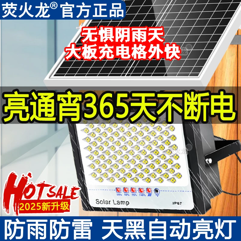 新款太阳能灯庭院照明灯室内LED投光灯特亮户外灯防雨防雷感应灯