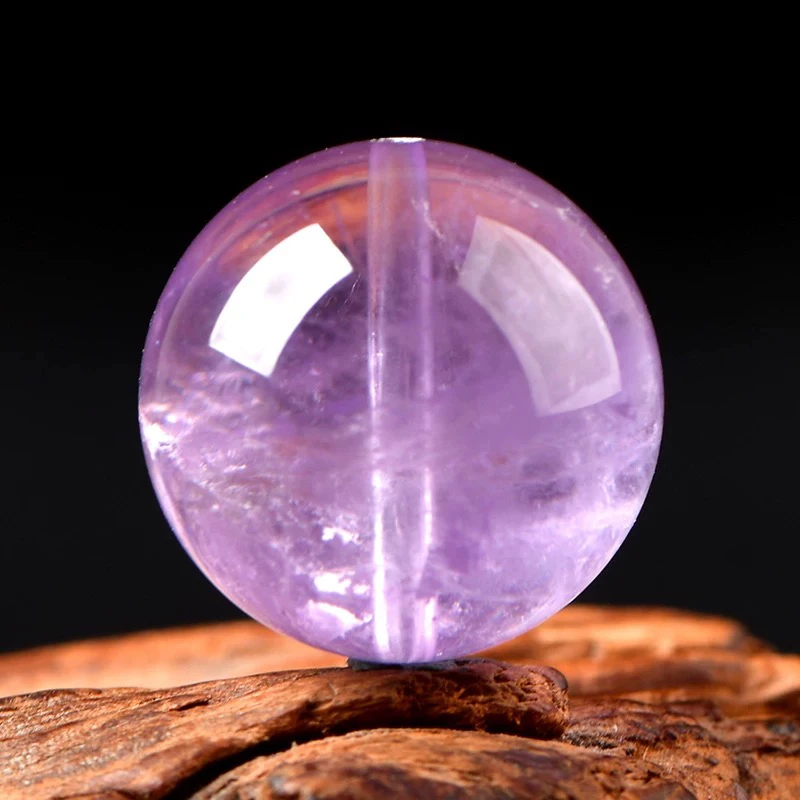 天然无优化薰衣草紫水晶散珠单颗圆珠DIY手工串珠手链项链配饰