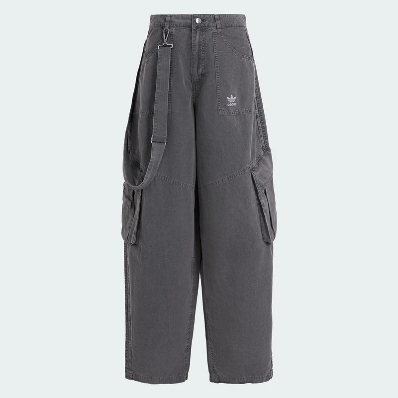 阿迪达斯 （adidas）女子纯棉休闲梭织宽松运动裤KH1180