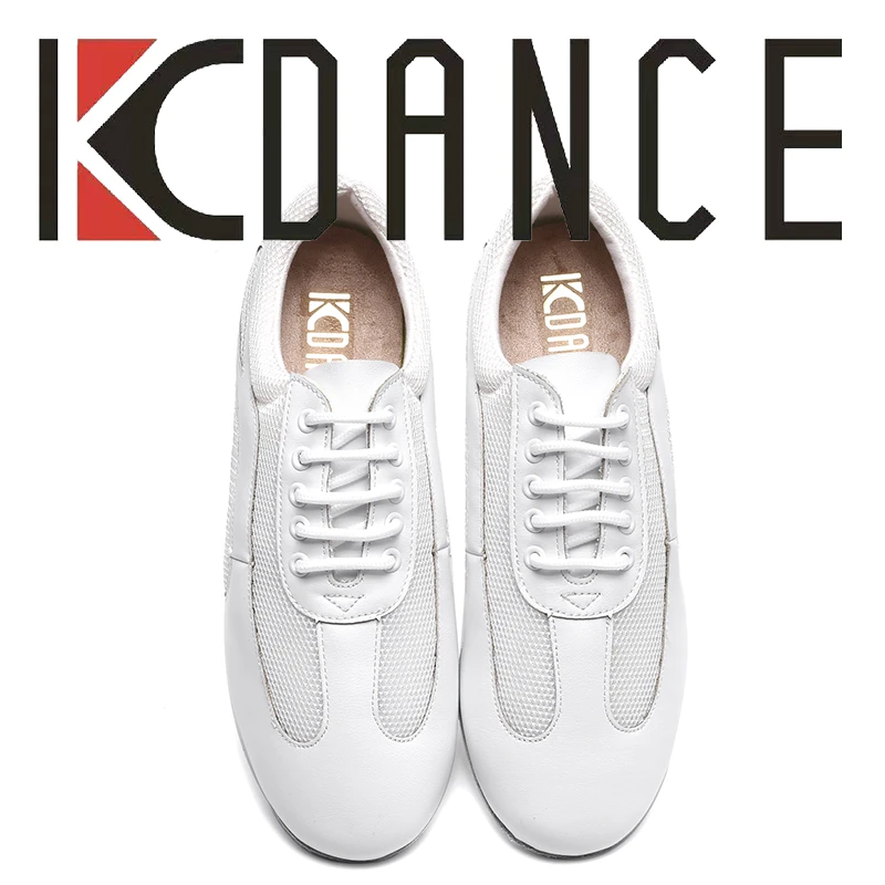 KCDANCE白色透气皮加网拉丁教师舞鞋室内摩登交谊舞鞋升级海绵口