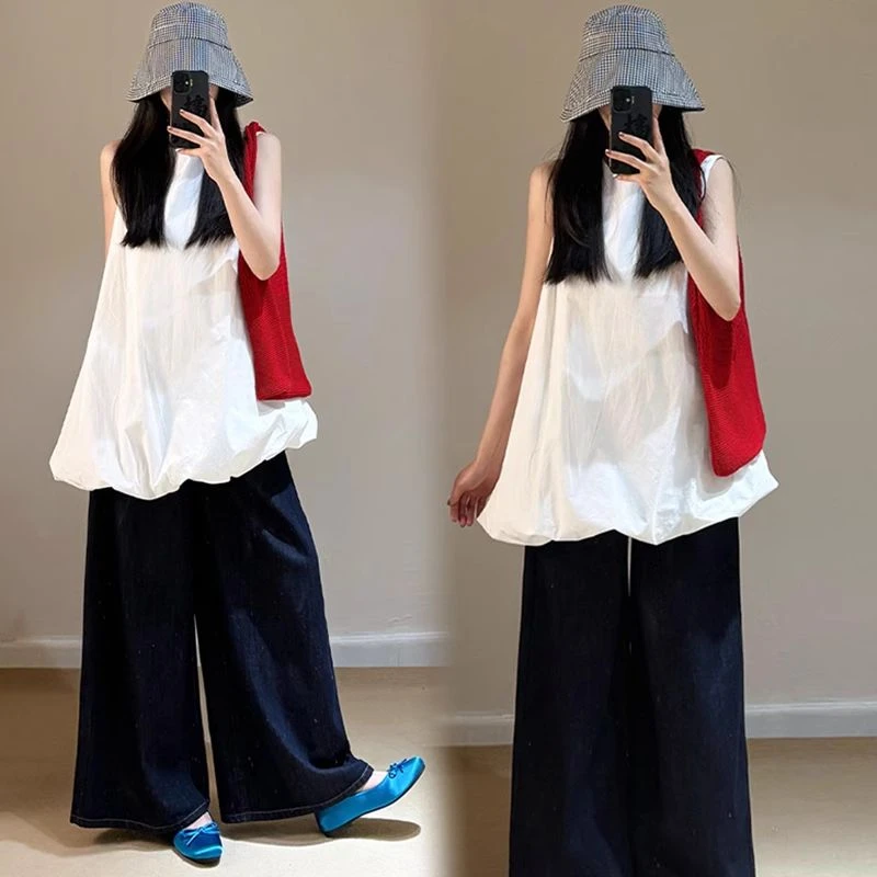 孕妇夏装套装2025新款法式穿搭花苞连衣裙上衣阔腿裤子高级两件套