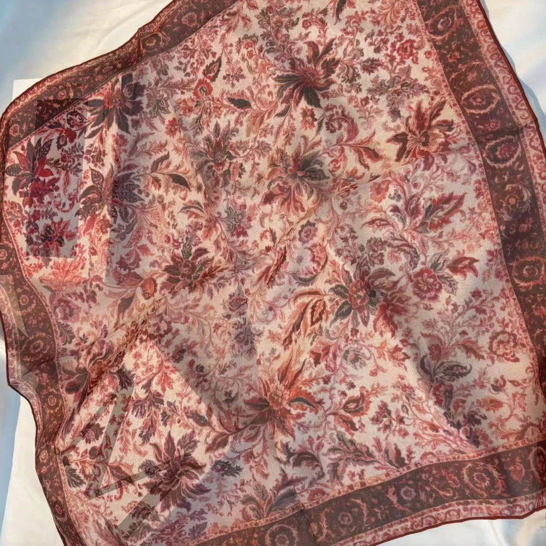 70薯莨纱巾方巾-柔颜 65cm丝巾