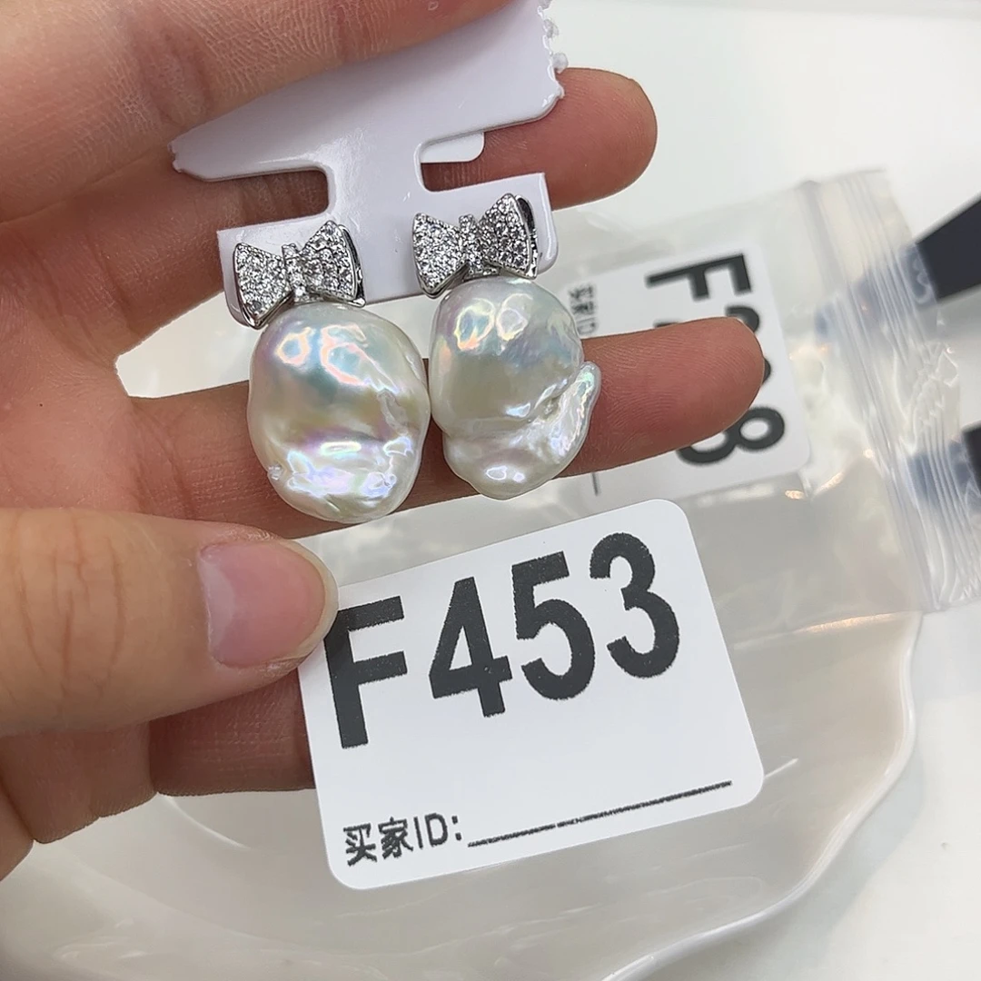 合金淡水珍珠耳饰