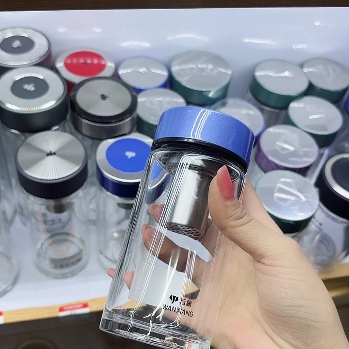 万象品牌单层玻璃杯U161A蓝