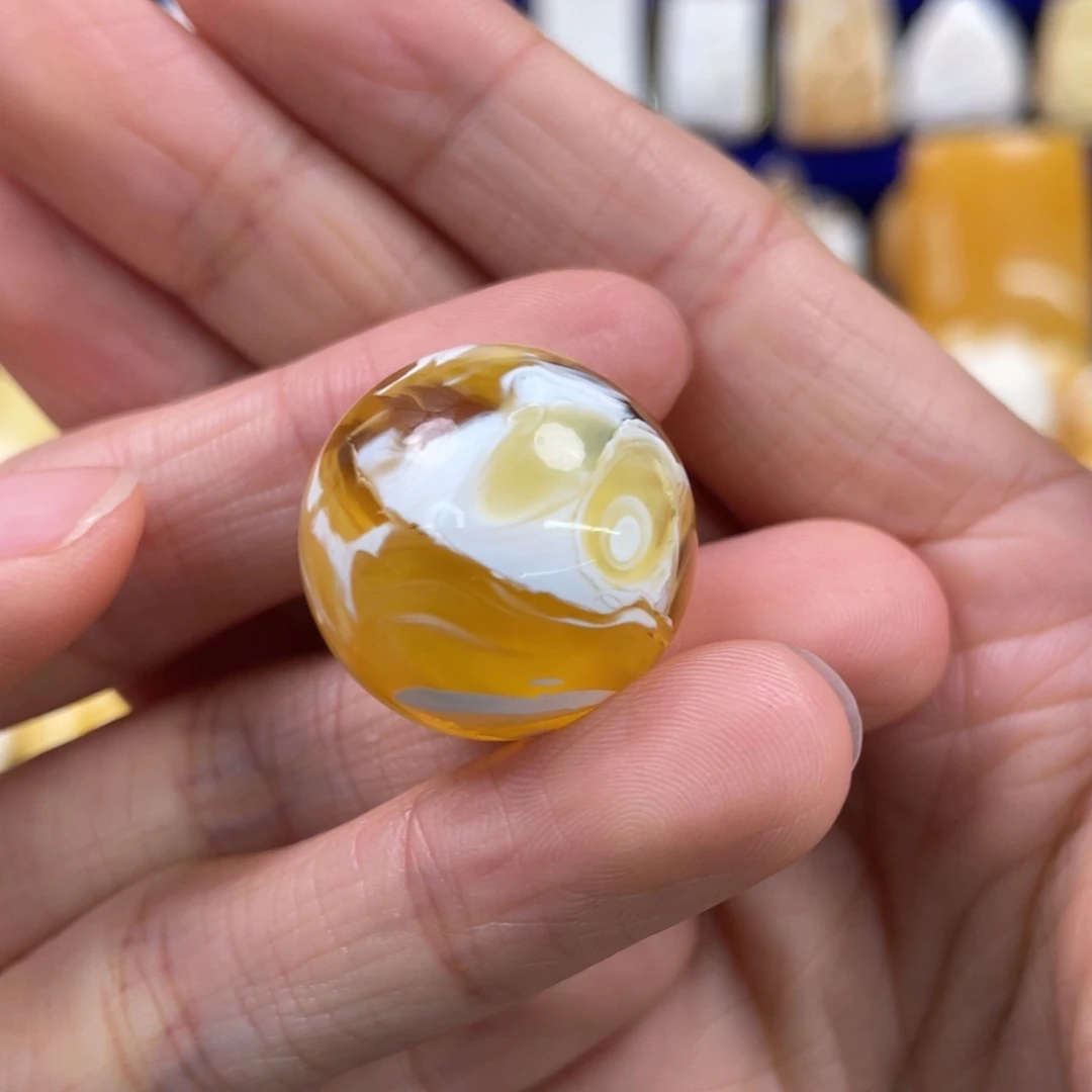 蜜蜡裸石未镶嵌琥珀蜜蜡珠子卡22.4mm