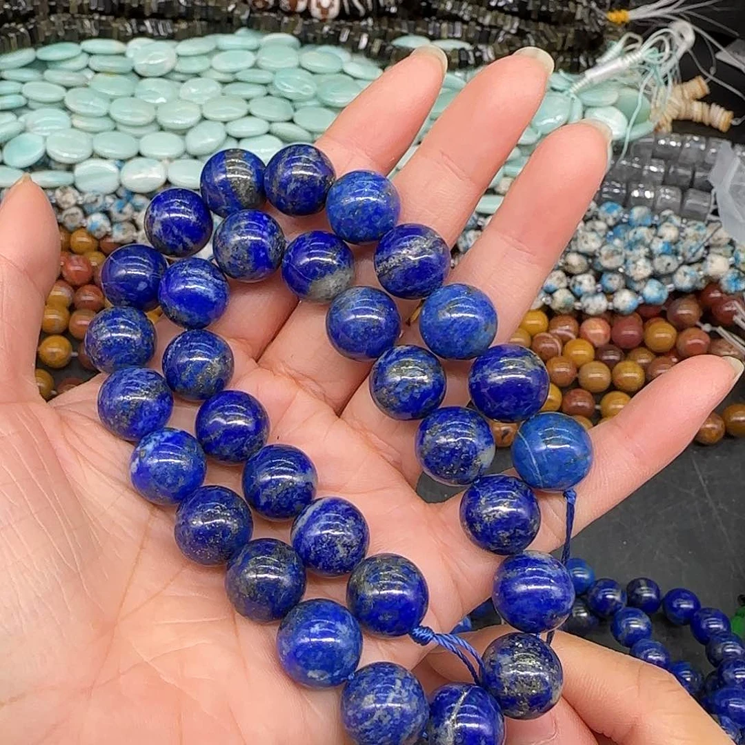 玛瑙/玉髓合金珠宝半成品青金12mm一条