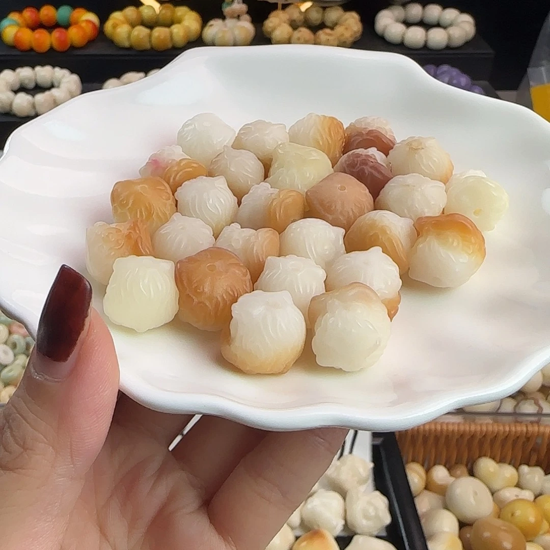 手串菩提根/象牙果瑕疵卡15/16大醒狮20颗