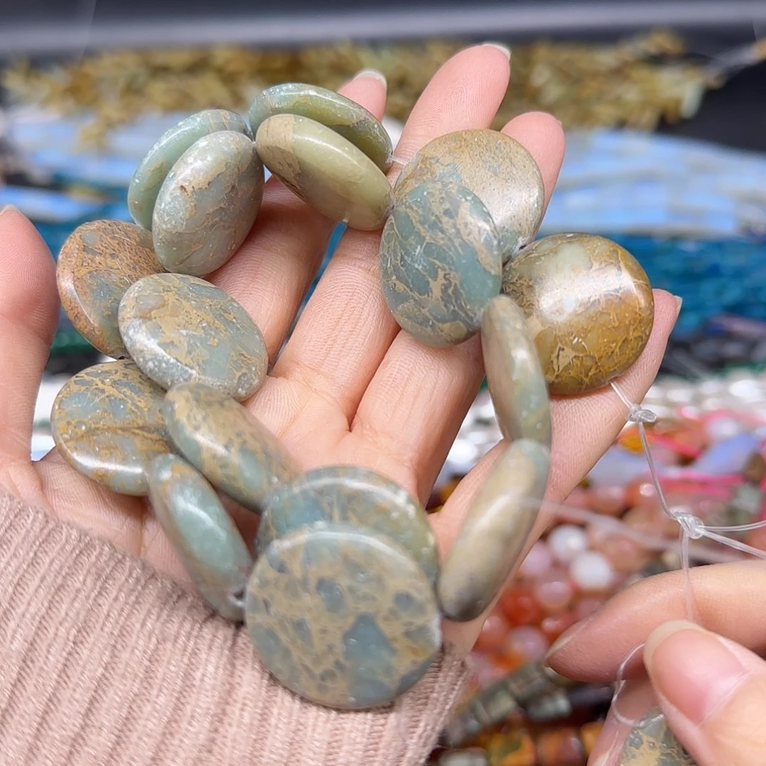 玛瑙/玉髓合金珠宝半成品寿山石25mm一条