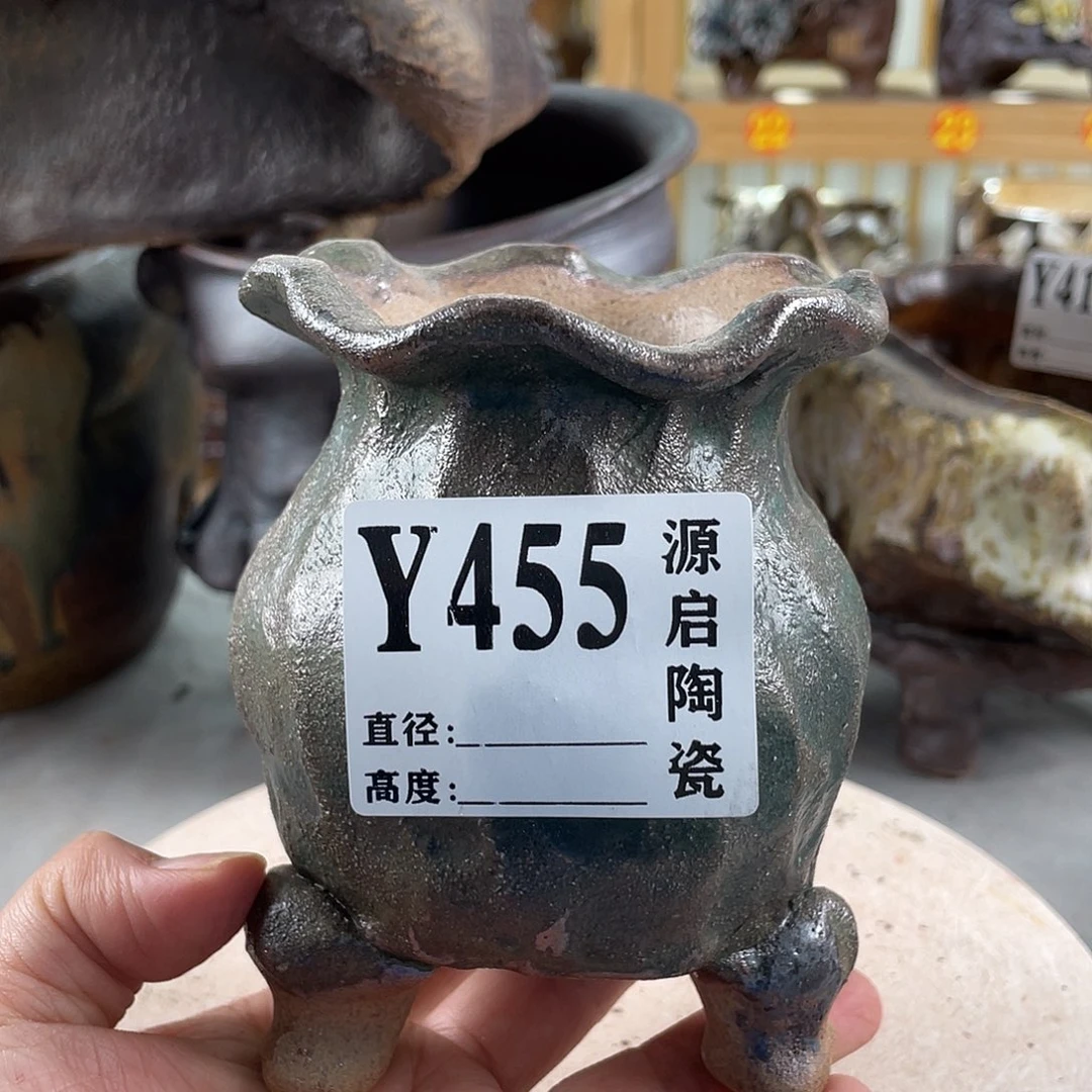 紫砂花盆景德镇陶瓷花盆455