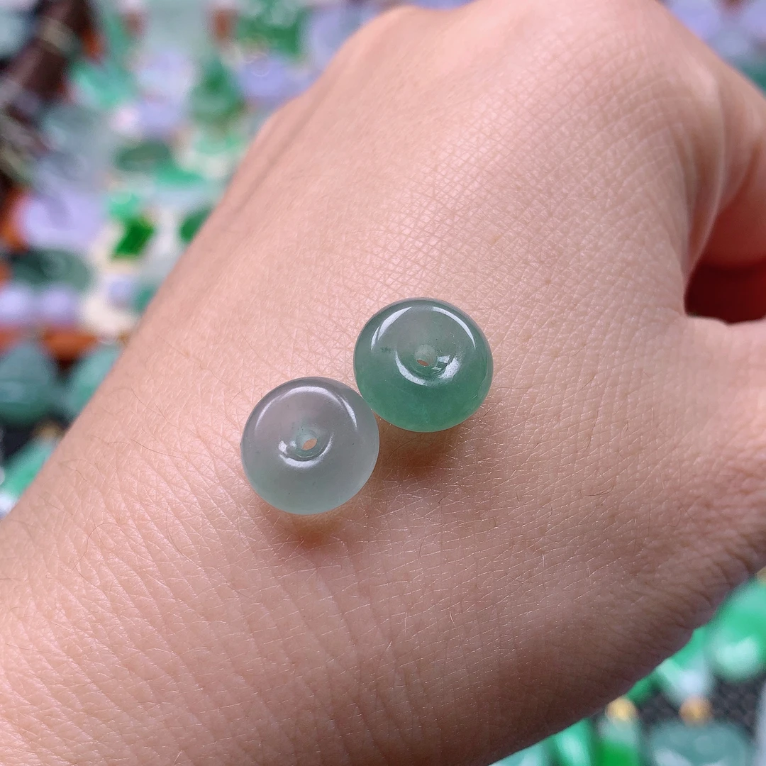 缅甸天然A货翡翠，冰晴平安扣 编号146/1116尺10.8-4.3/11-5.5