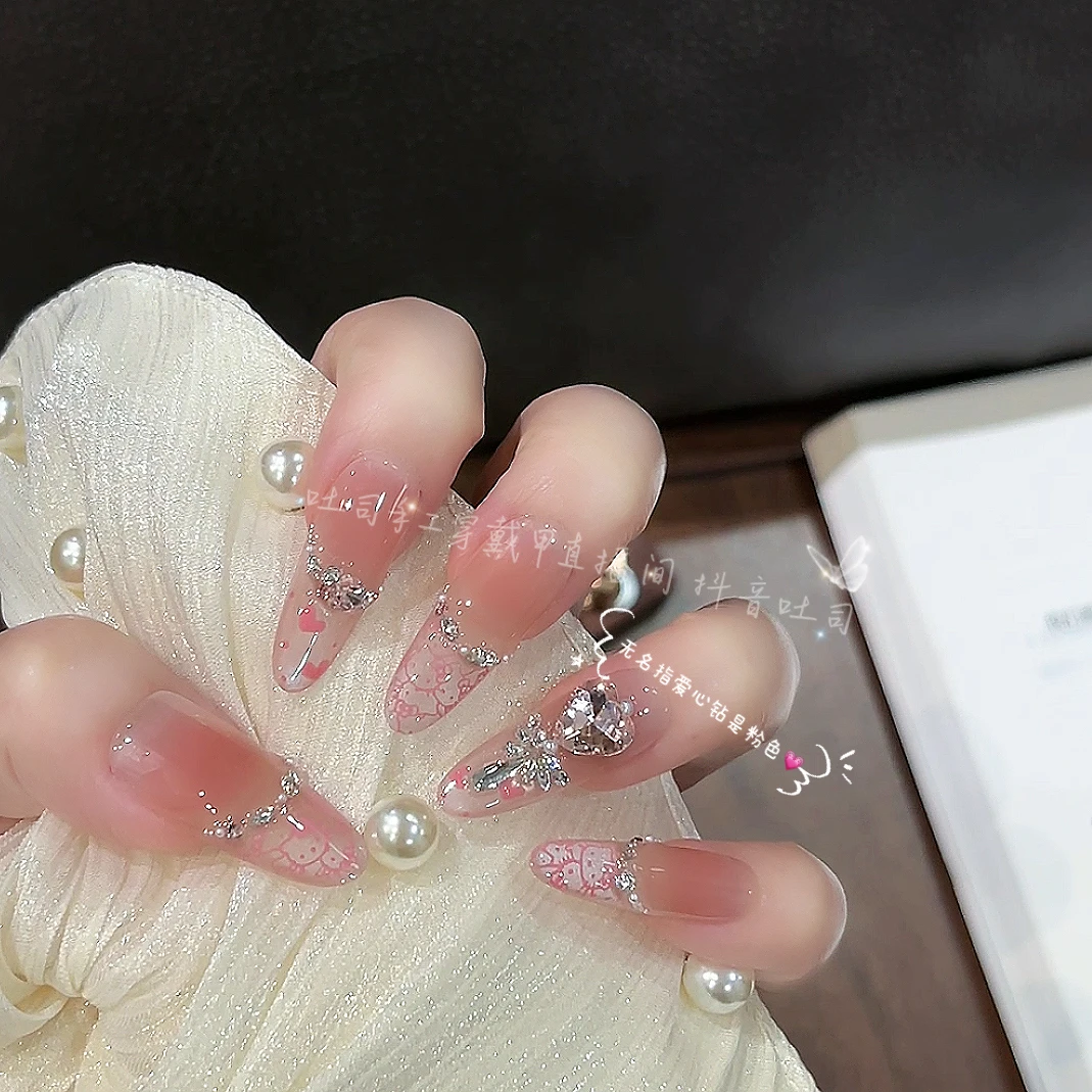 【甜心KT猫】  穿戴美甲纯手工猫眼美甲Z