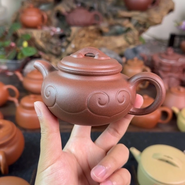 紫砂茶壶底槽清 如意仿古 紫砂壶