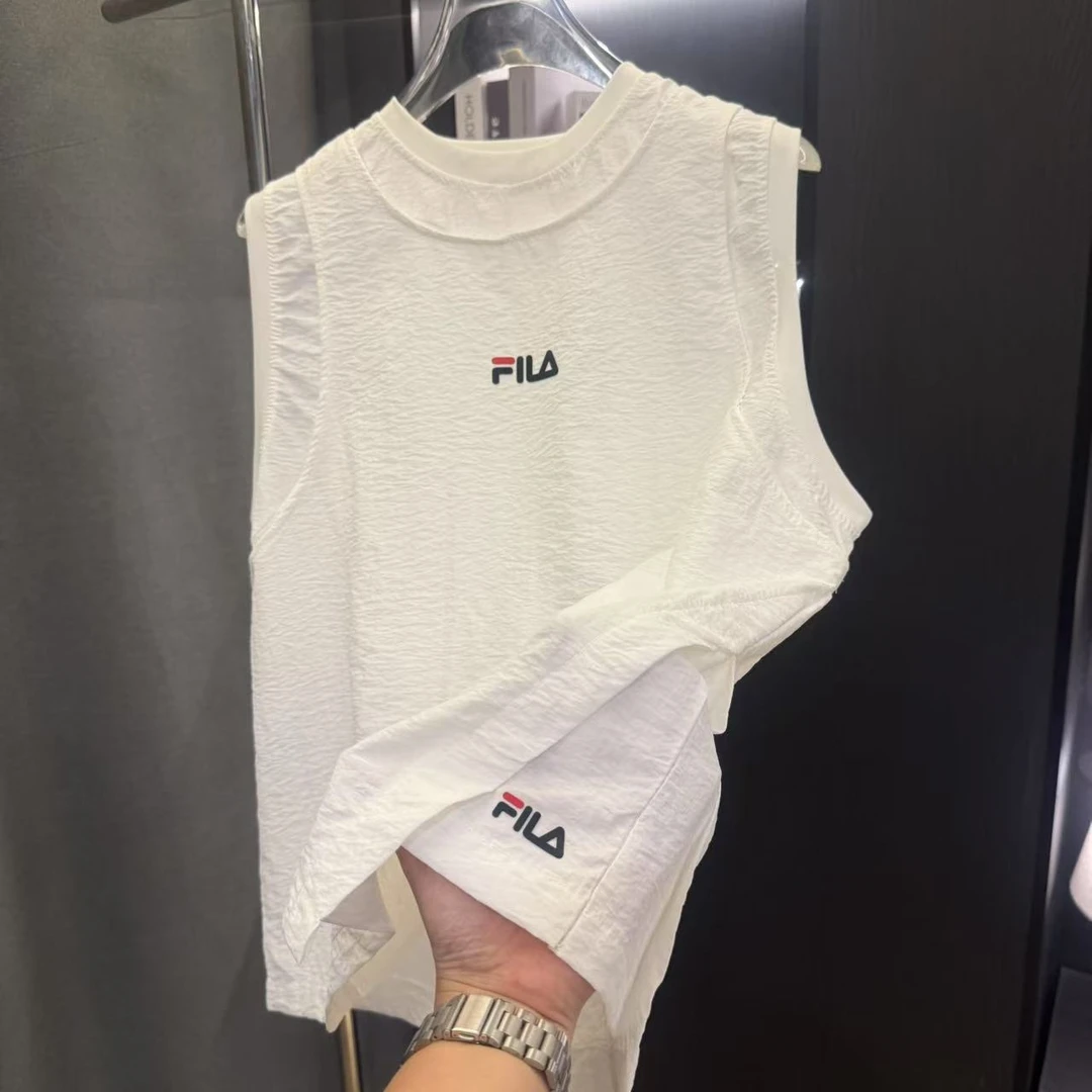 斐 潮流时尚简约轻奢无袖背心短袖T恤