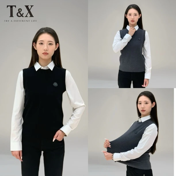 T&X/梯形2025新款秋冬男士针织气质百搭圆领马甲背心（0004）时尚