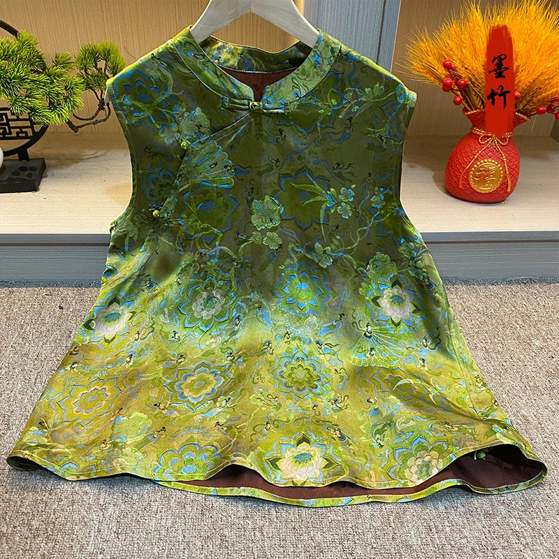 【71071】新中式中国风时尚高级感气质女士上衣气质提花宽松圆领