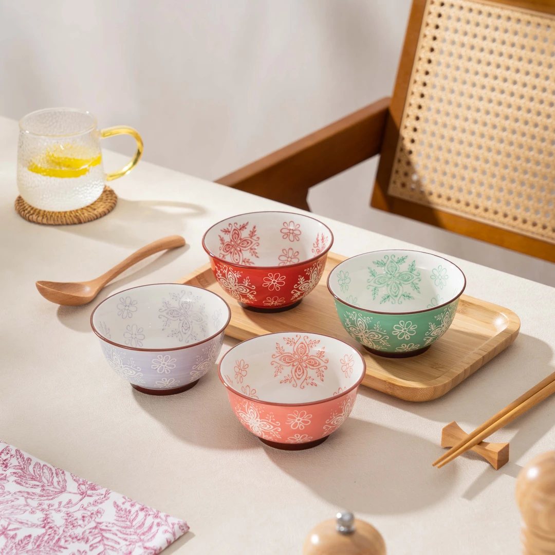 【SILESIA/出口原单】隔离如意海棠-4.5英寸隔离花藤碗四个装