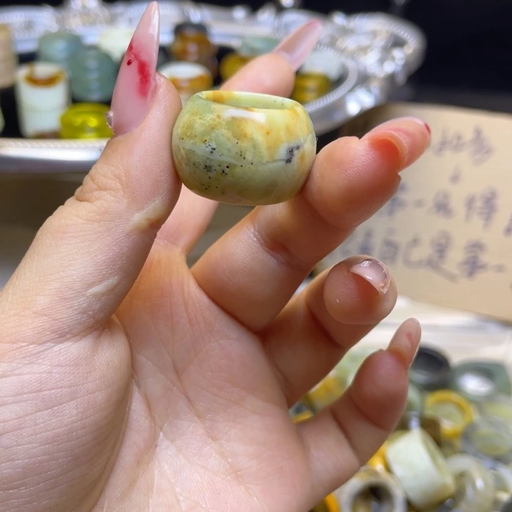 蛇纹石玉合金戒指94-16.4