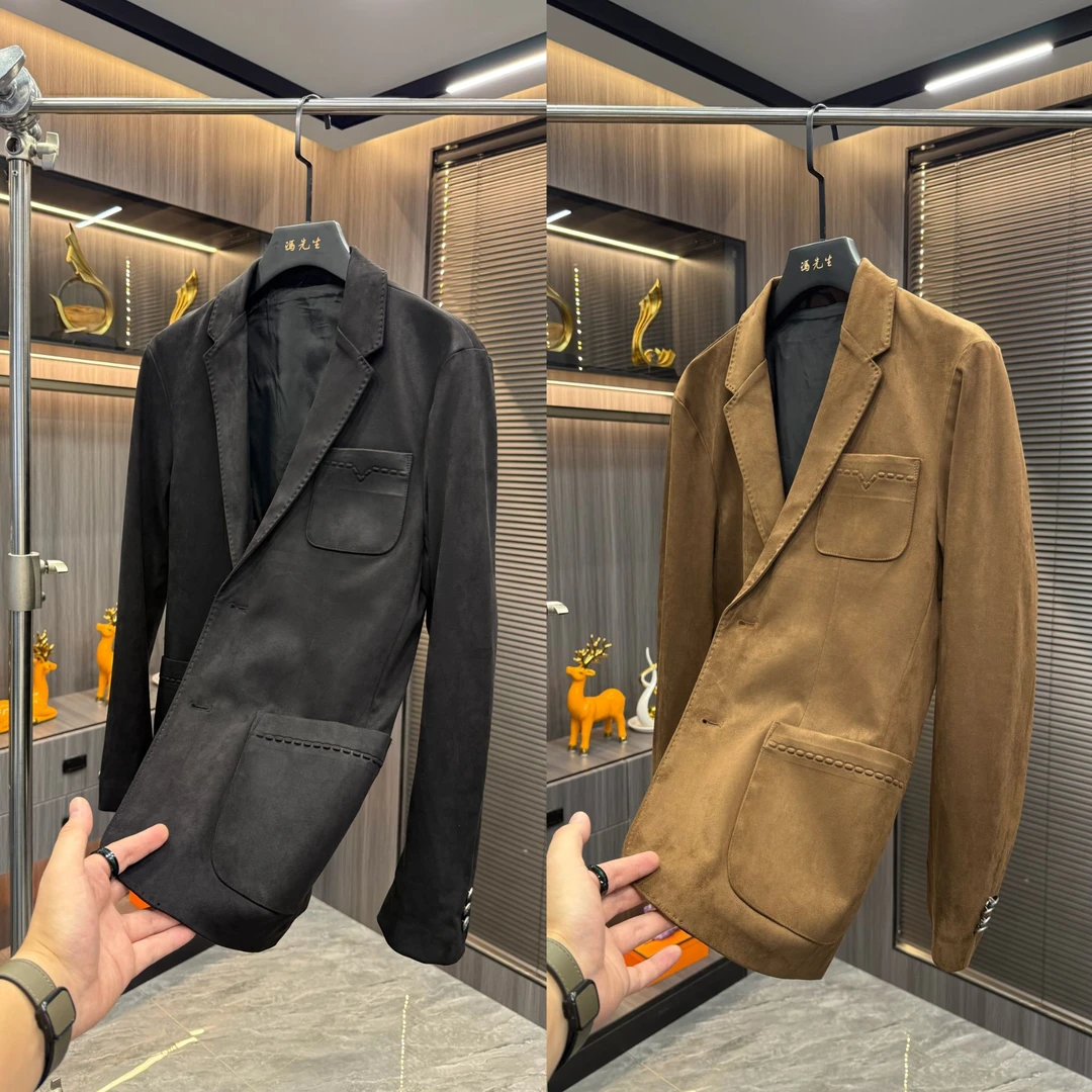 男士小西装修身型秋冬标准西服上装时尚休闲商务有型西服外套