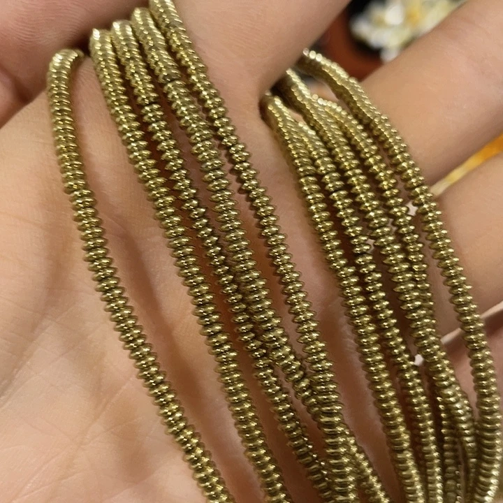 合金玛瑙/玉髓珠宝半成品一条3mm薄款金色隔片