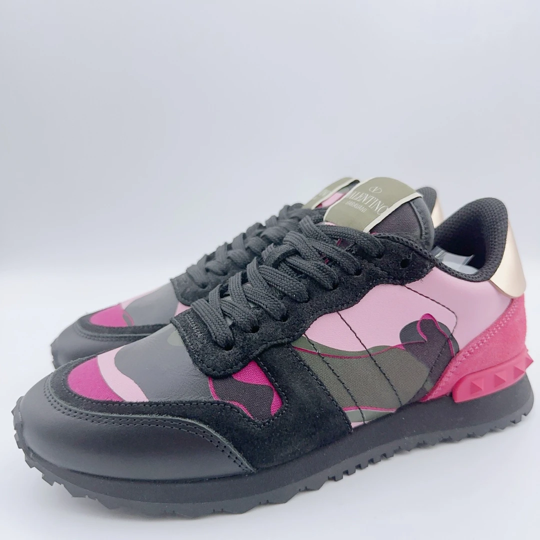 99新 Valentino/华伦天奴 36.5码/经典迷彩铆钉运动鞋/00678