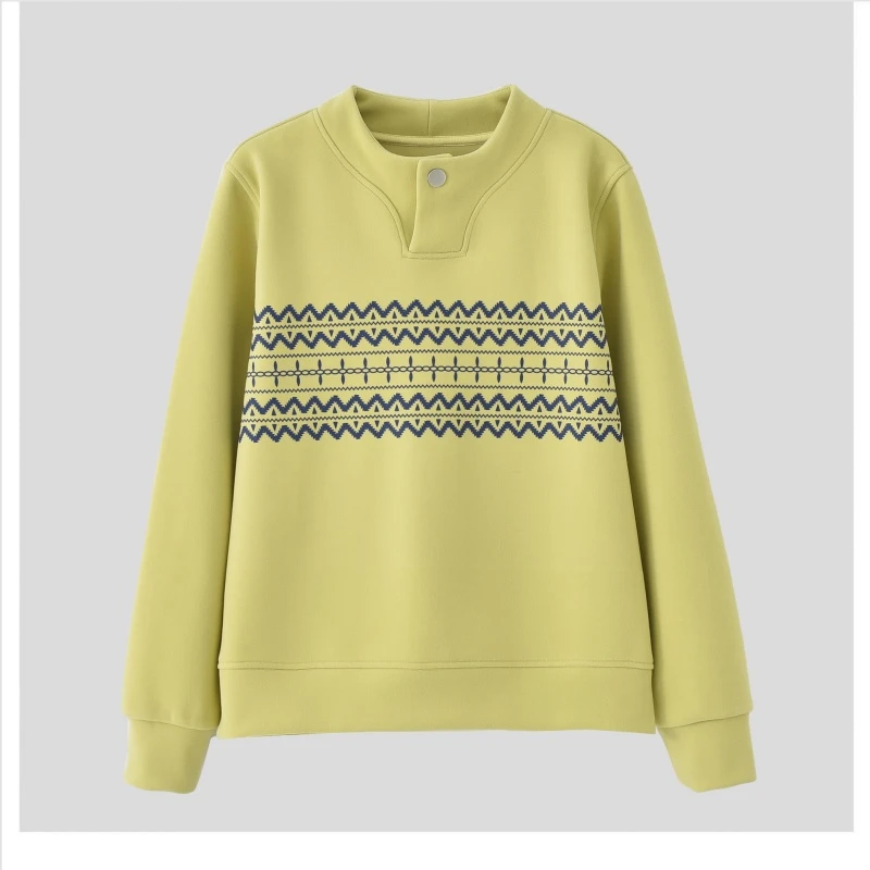 「印花设计感」2025早春新款女印花设计感单扣卫衣EF-25023