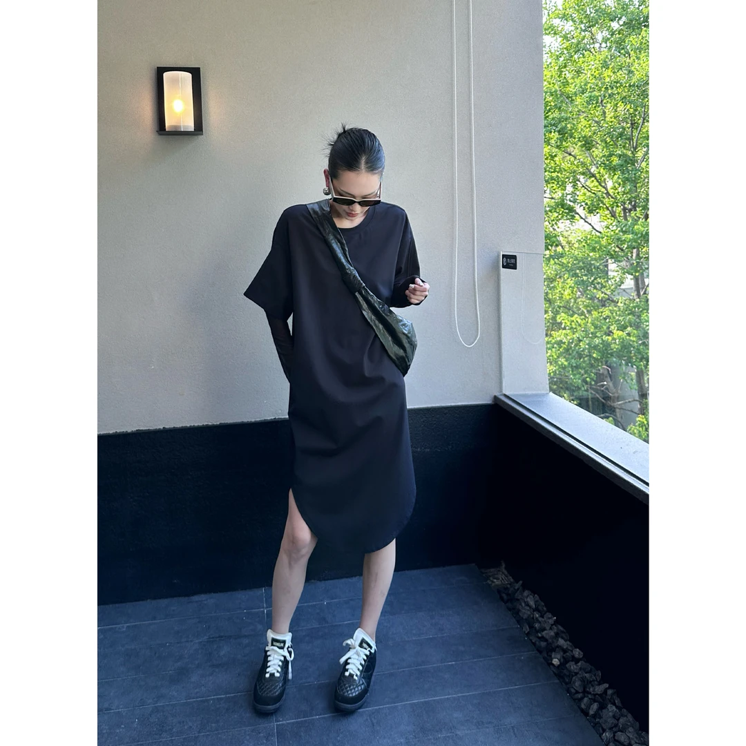 紫紫  隼位裙    可持续时髦轻量短袖卫衣裙ZD04LZYL378