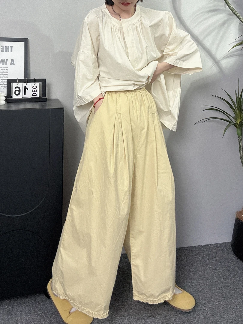 婉倾（直筒花边裤）经典百搭宽松休闲时尚气质直筒裤