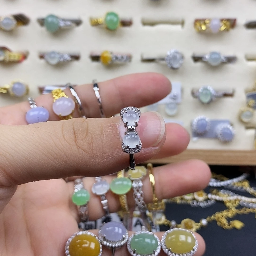 翡翠银S925镶嵌戒指