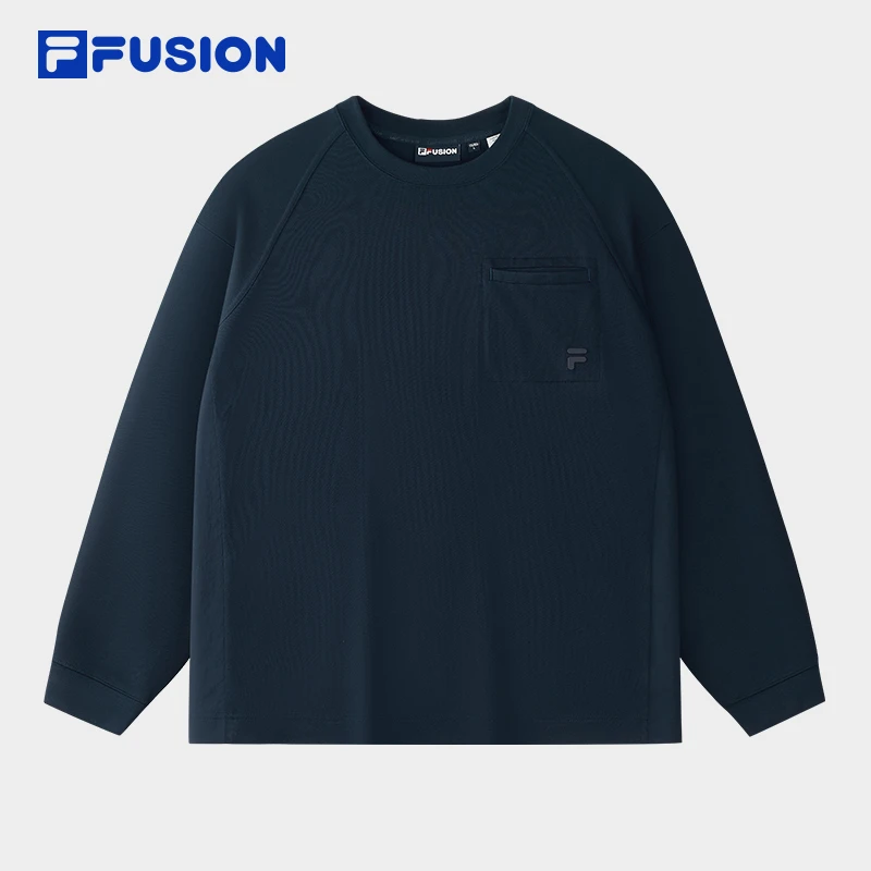 FILA斐乐早秋纯棉长袖T恤宽松百搭男女同款舒适圆领T恤T11U535201