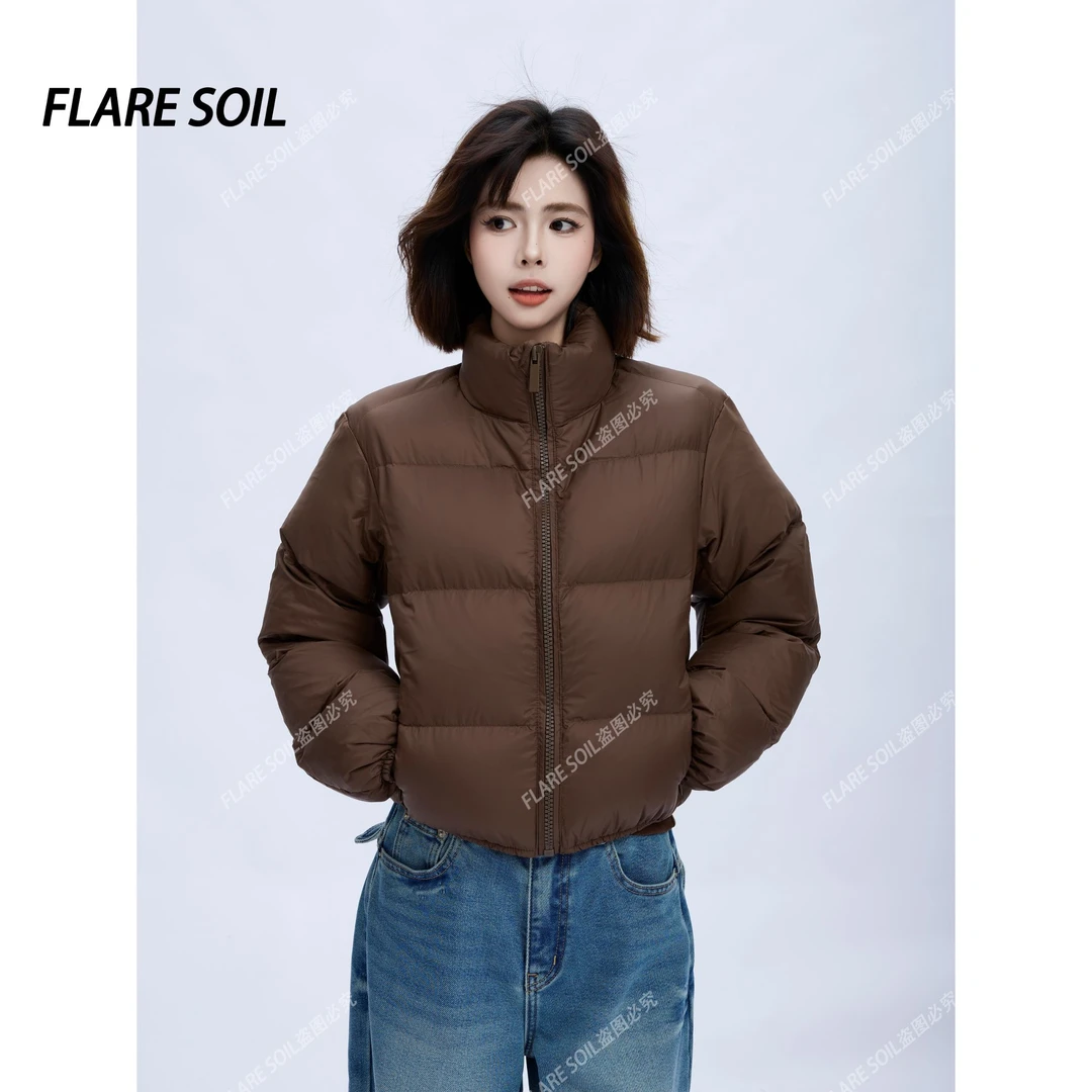 【FLARE SOIL】街头风立领羽绒厚款短外套冬季防风韩系穿搭 T4974A