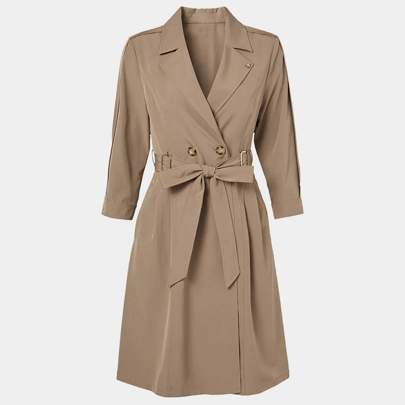 【粉丝专享】马天奴千金风收腰风衣女系带VHA524TCX0