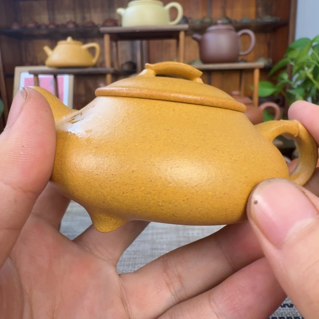 历***记茶壶紫砂老宕口黄金段简瓢130cc