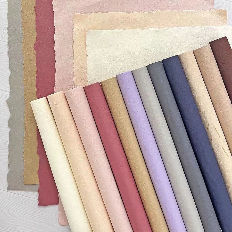 【1帮1】纯色手撕东巴纸纸鲜花艺包装纸防水耐揉花店资材包花材料