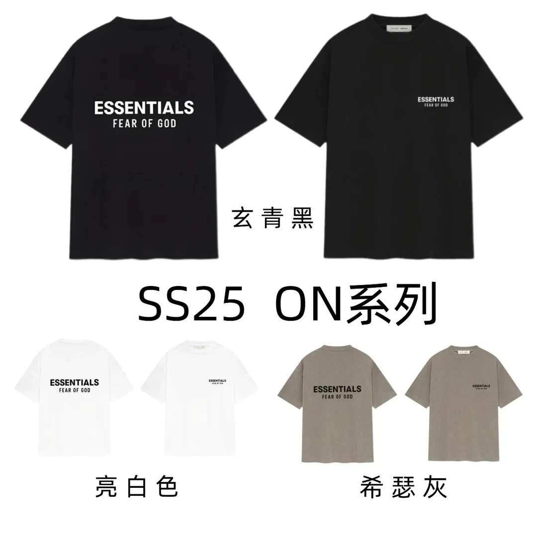 【SS25款大爆款ON系列】前后字母印花纯棉短袖圆领宽松休闲夏季