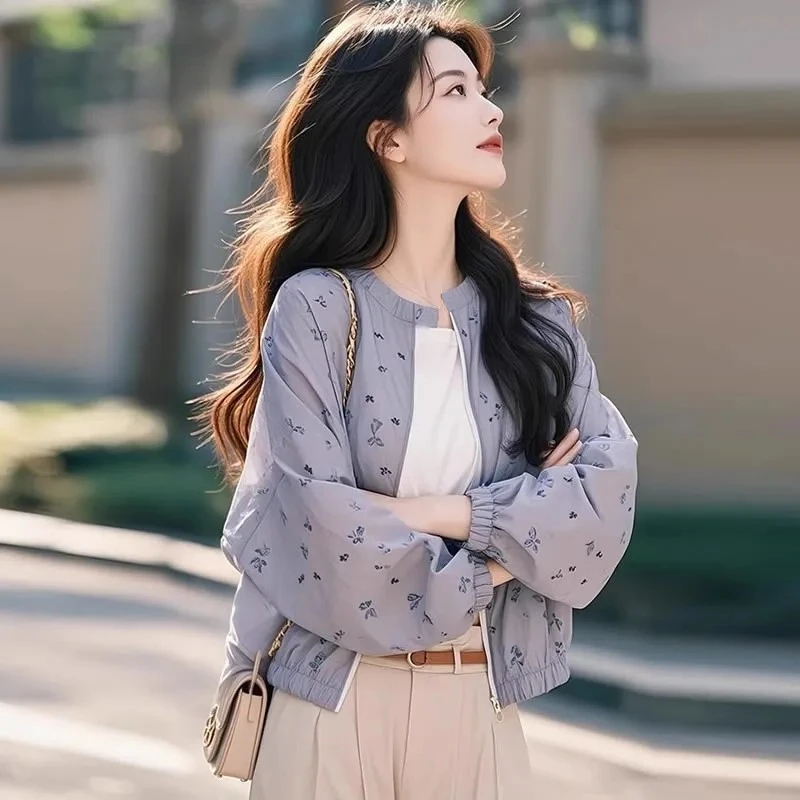 夏季新款印花洋气防晒服韩版薄款潮流百搭气质减龄透气速干防晒衣