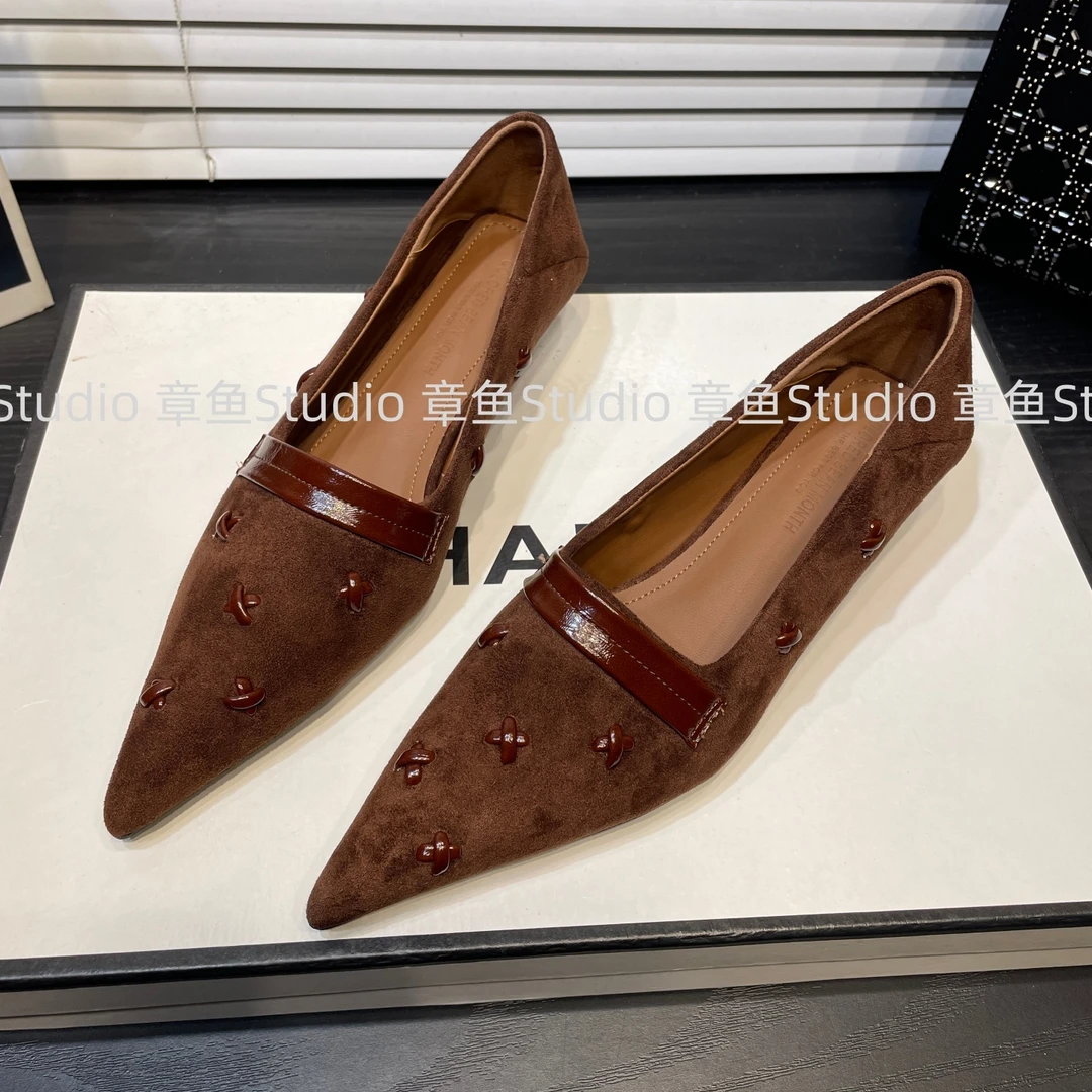 2025新款春秋细跟深口尖头单鞋女中跟高跟鞋女百搭职业工作时装鞋