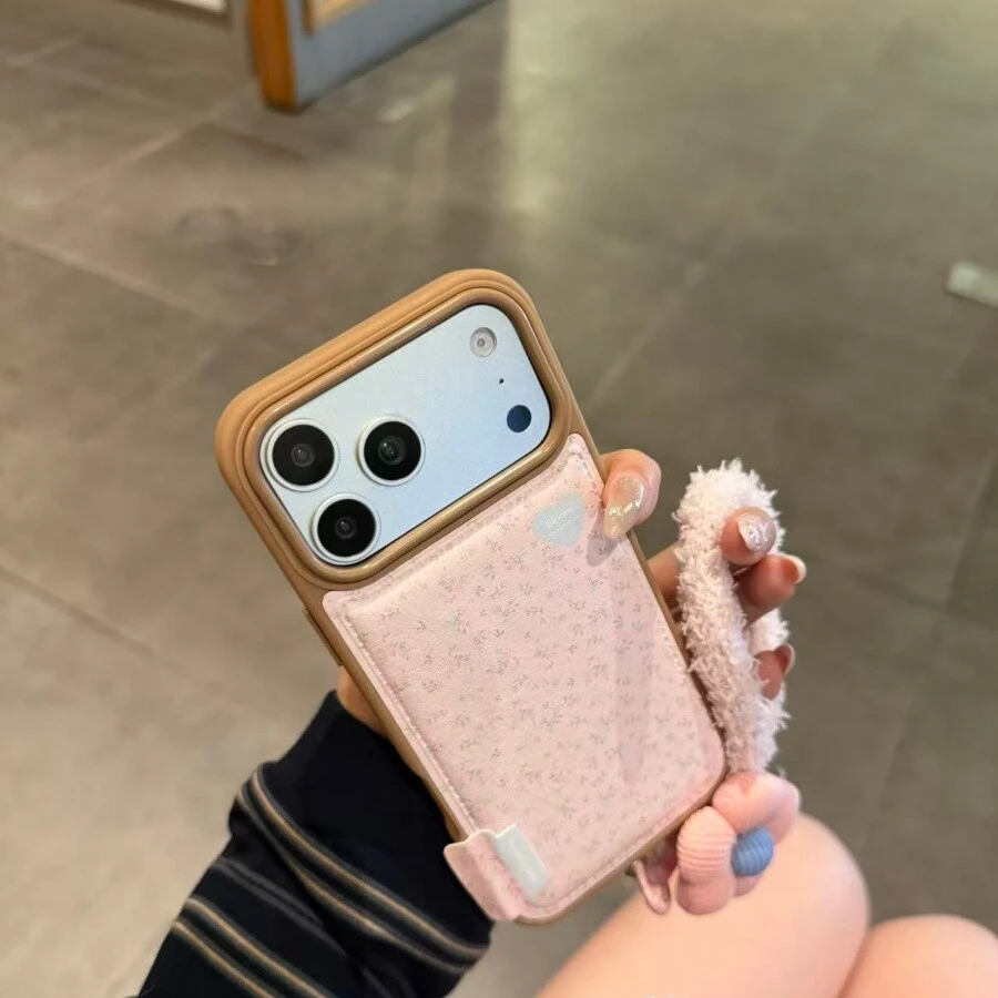 小众ins鼓包皮纹小碎花适用苹果17ProMax手机壳保护套16pro/15/14