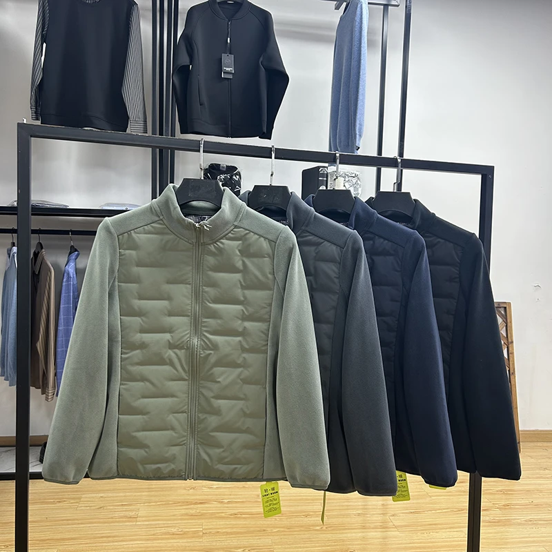轻量化休闲拼接设计立领轻薄羽绒服秋冬季保暖鸭绒服 Y5T2676
