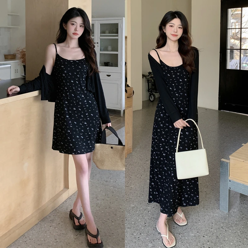 6390-春季新款显瘦女装微胖大码半身裙+外套两件套