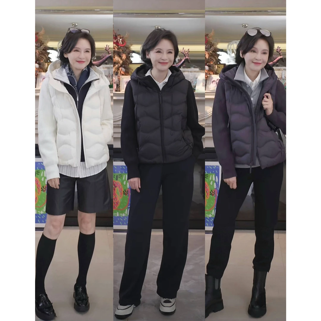 我是摩羯 菠萝包羽绒服 90羽绒3D球形针织袖连帽秋冬外套