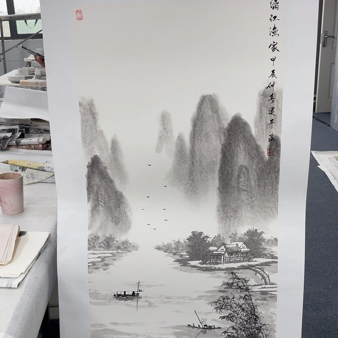 国画纯手工制作的