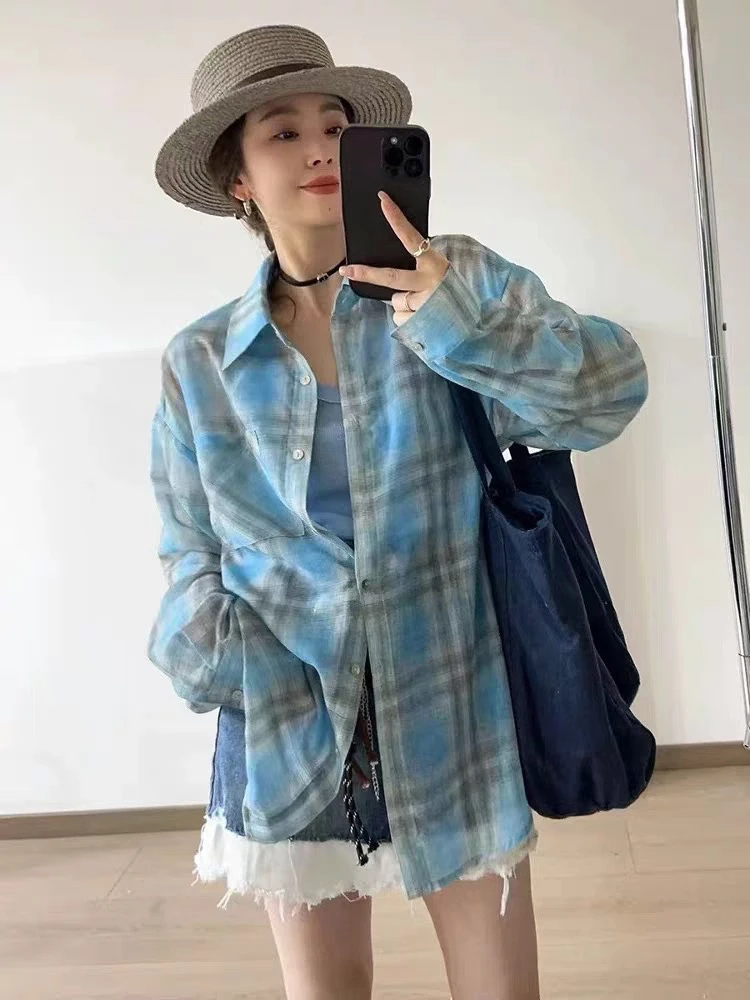 杨杨家 减龄格纹衬衫+背心