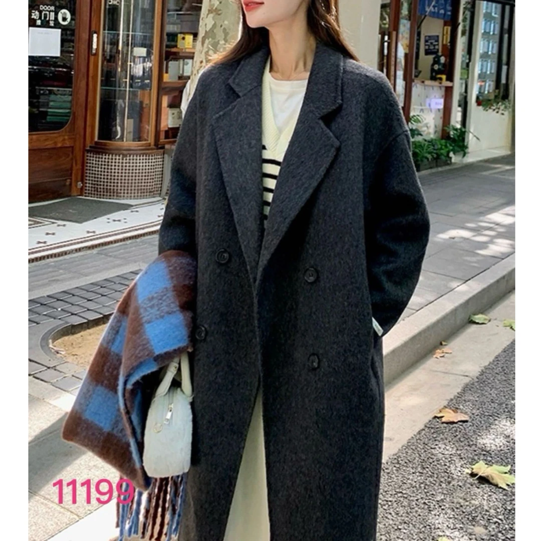 气质长款双面羊.毛大衣百搭时尚轻奢11199-1