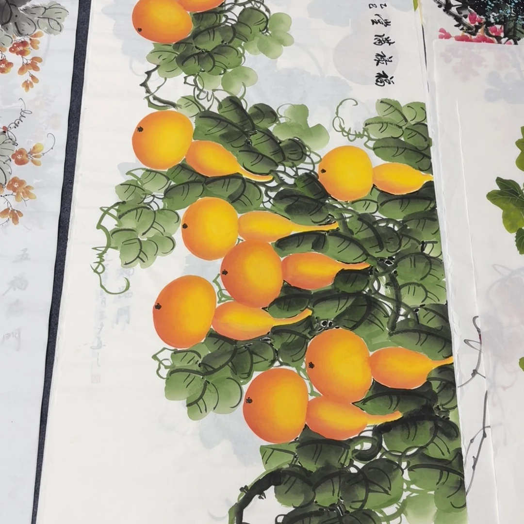 国画140×70手绘画画画